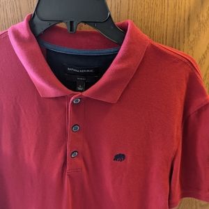 Banana Republic Slim Fit Polo Shirt Mens Large Red